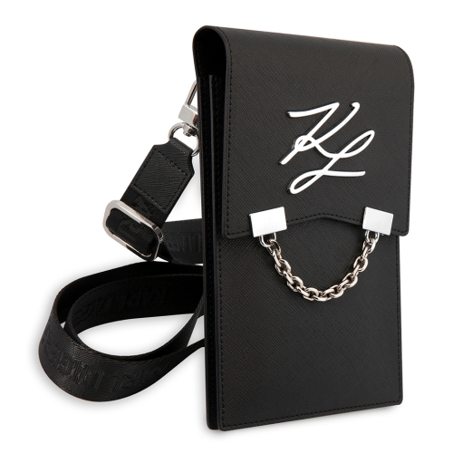 Karl Lagerfeld для смартфонов сумка Wallet Phone Pouch Saffiano Autograph with Chain Black