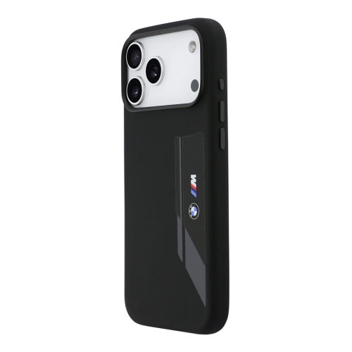 BMW для iPhone 17 Pro Max чехол M-series Liquid silicone Vertical logo Hard Black (MagSafe)