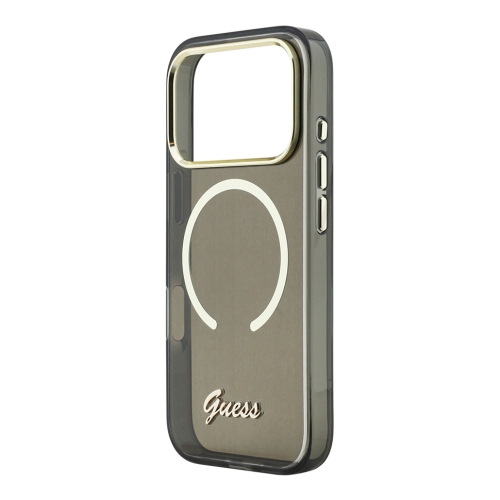 Guess для iPhone 17 Pro Max чехол IML Script Metal logo and Camera Hard Black (MagSafe)