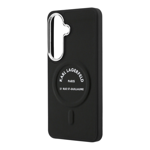 Karl Lagerfeld для Galaxy S26+ чехол PU Smooth leather RSG logo Metal camera Hard Black (MagSafe)