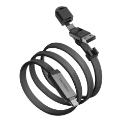 Energea Кабель Sheath Travel 2-in-1 USB-C to C+A 60W 480 Mbps Gunmetal 1.2m
