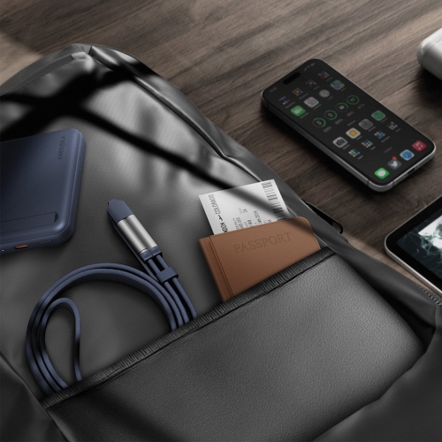 Energea Кабель Sheath Travel 2-in-1 USB-C to C+A 60W 480 Mbps Gunmetal 1.2m