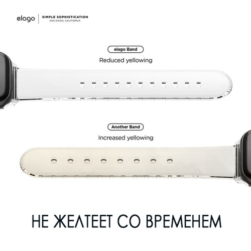 Ремешок Elago Clear TPU Band для Apple Watch 49-46-45-44 mm, прозрачный