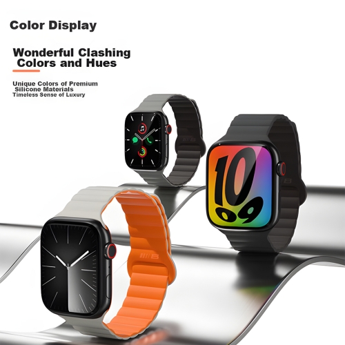 BlueO для Apple Watch 44/45/46/49 mm ремешок Magnetic Silicone Watch Band Orange