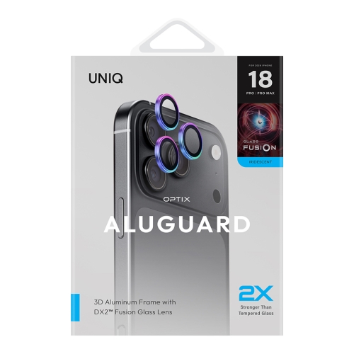 Uniq стекло для iPhone 18 Pro/18 Pro Max OPTIX Camera Lens AluGuard Iridescent