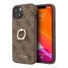 Чехол Guess PU 4G + Ring Hard для iPhone 14, коричневый