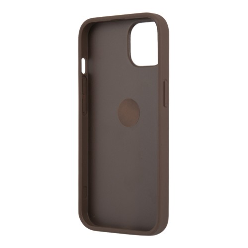Чехол Guess PU 4G + Ring Hard для iPhone 14, коричневый