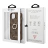 Чехол Guess PU 4G + Ring Hard для iPhone 14, коричневый