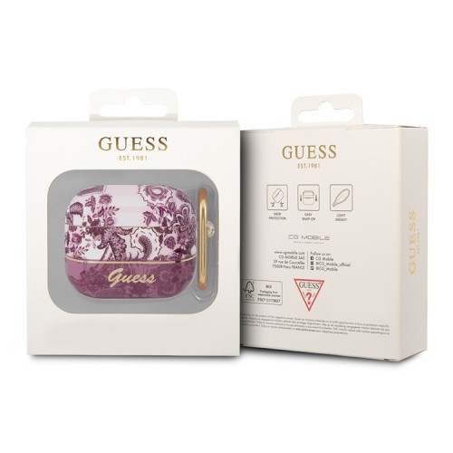 Чехол Guess Toile de Jouy с карабином для Airpods 3 (2021), розовый
