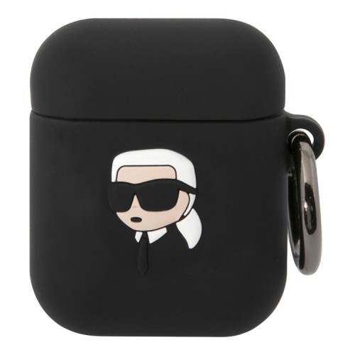 Чехол Lagerfeld Silicone case with ring NFT 3D Karl для Airpods 1/2, черный