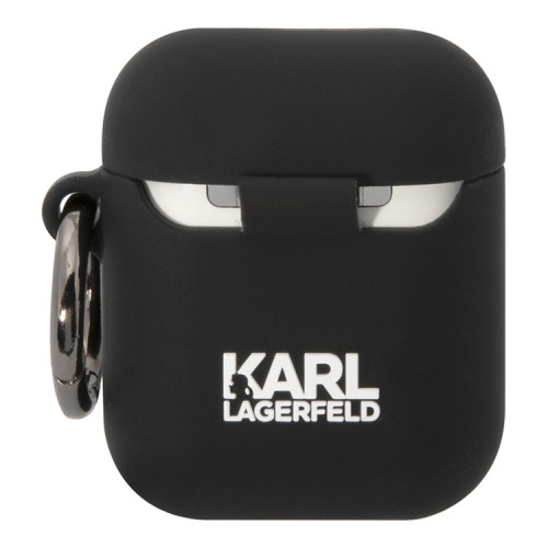Чехол Lagerfeld Silicone case with ring NFT 3D Karl для Airpods 1/2, черный