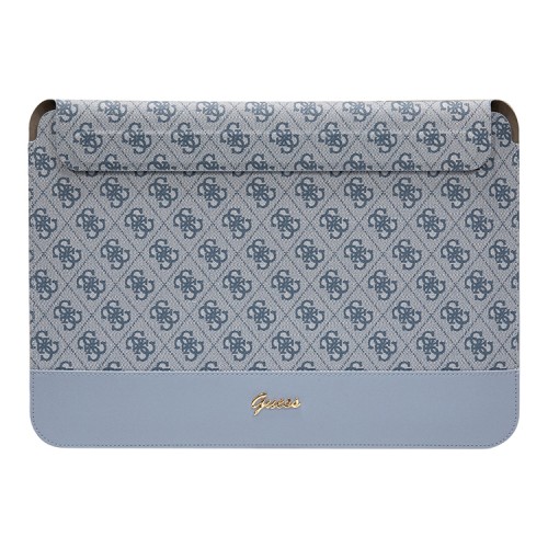 Чехол Guess Sleeve 4G Bottom stripe Metal logo для ноутбуков 13-14", голубой