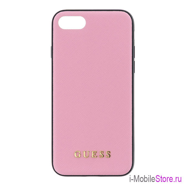 Чехол Guess Silicone Saffiano Hard для iPhone 7/8/SE 2020, розовый