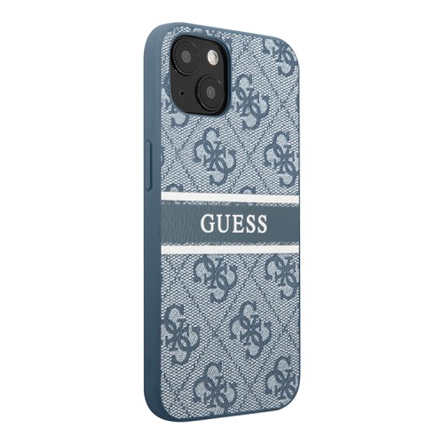 Чехол Guess 4G Stripe printed logo Hard для iPhone 14 Plus, синий