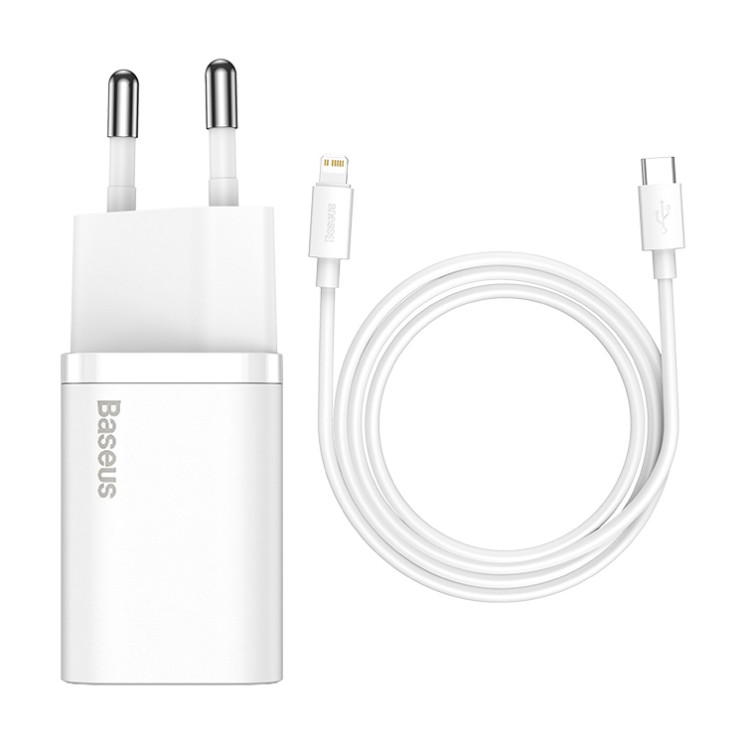 Сетевая зарядка Baseus Super Si Quick Charger USB-C PD 20 Вт, с кабелем USB-C/Lightning