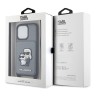 Чехол Lagerfeld Crossbody cardslot PU Saffiano NFT Karl&Choupette Hard для iPhone 13 Pro, серебристый