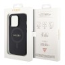 Guess для iPhone 15 Pro чехол PU Saffiano with metal logo Hard Black (MagSafe)