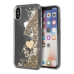 Чехол Guess Glitter для iPhone X/XS, золотой