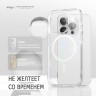 Elago для iPhone 15 Pro чехол HYBRID (pc/tpu) Clear/White (MagSafe)