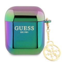 Guess для Airpods 1/2 чехол PC/TPU with 4G Charm Iridescent Black
