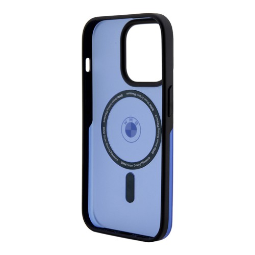 BMW для iPhone 15 Pro Max чехол Signature PC/TPU Frosted Hard Blue (MagSafe)