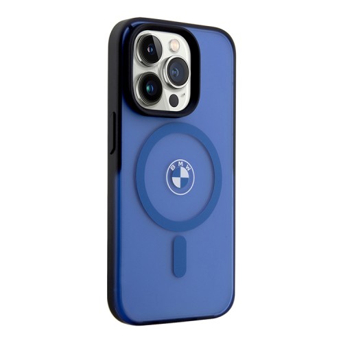 BMW для iPhone 15 Pro Max чехол Signature PC/TPU Frosted Hard Blue (MagSafe)