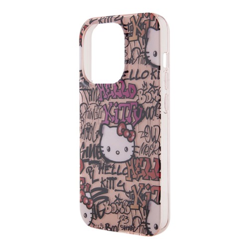 Hello Kitty для iPhone 14 Pro чехол PC/TPU Graffiti Tags Hard Pink