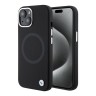 BMW для iPhone 15 чехол Signature Liquid silicone Laser Ring Hard Black (MagSafe)