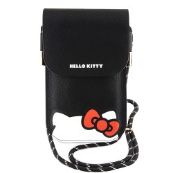 Hello Kitty для смартфонов сумка Wallet Phone Bag PU Grained leather Hidden Kitty with Cord Black