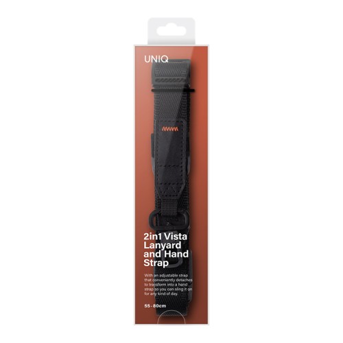 Uniq ремешок на шею/руку Vista 2-in-1 Lanyard and Handstrap Black