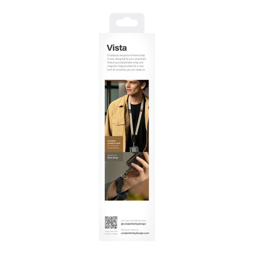 Uniq ремешок на шею/руку Vista 2-in-1 Lanyard and Handstrap Black