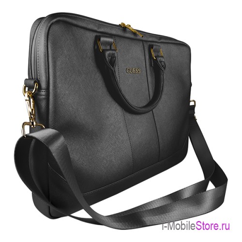 Guess сумка из искусственной кожи Saffiano Bag для ноутбука до 15.6", черная