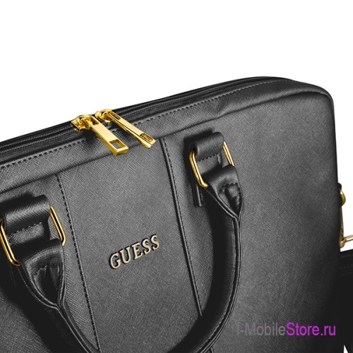 Guess сумка из искусственной кожи Saffiano Bag для ноутбука до 15.6", черная