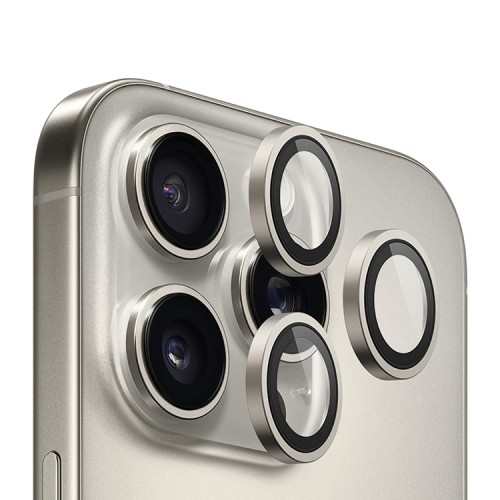 BlueO стекло для iPhone 16 Pro/16 Pro Max, Camera lens Armor Aluminium 3 шт. Natural Grey (+installer)