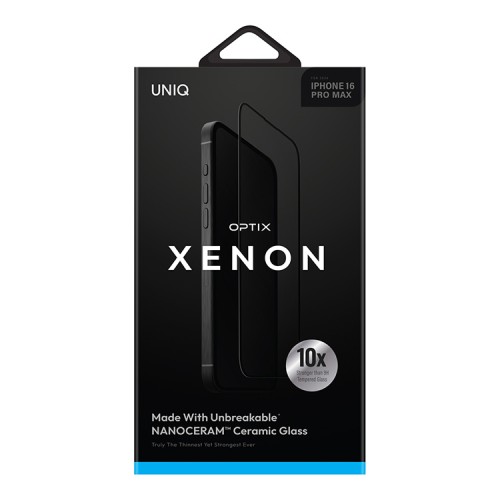Uniq стекло для iPhone 16 Pro Max OPTIX XENON Nanoceramic Clear/Black (+installer)