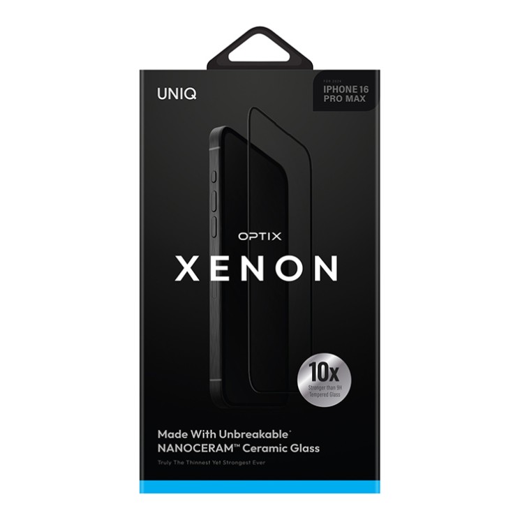 Uniq стекло для iPhone 16 Pro Max OPTIX XENON Nanoceramic Clear/Black (+installer)