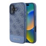 Guess для iPhone 16 чехол PU кожа 4G Bottom stripe Metal logo Blue