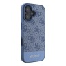 Guess для iPhone 16 чехол PU кожа 4G Bottom stripe Metal logo Blue