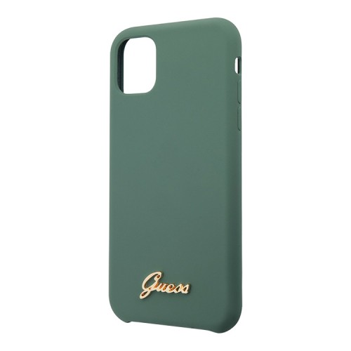 Чехол Guess Silicone collection Vintage Logo для iPhone 11, зеленый