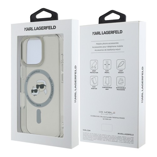 Karl Lagerfeld для iPhone 16 Pro чехол PC/TPU NFT Karl&Choupette Black (MagSafe)