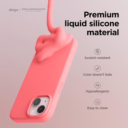 Elago для iPhone 15 чехол Soft silicone (Liquid) Pink