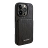 Karl Lagerfeld для iPhone 16 Pro чехол Cardslot Stand PU Saffiano Monogram Plate logo Hard Black