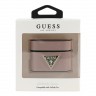 Guess Saffiano PU leather case with metal logo для Airpods Pro, розовый GUACAPVSATMLPI