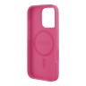 Guess для iPhone 16 Pro чехол PU Grained leather Small 4G metal logo Hard Fuchsia (MagSafe)