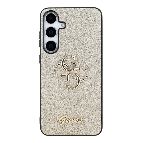 Guess для Galaxy S25+ чехол Fixed Glitters 4G Big metal logo Hard Gold
