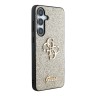 Guess для Galaxy S25+ чехол Fixed Glitters 4G Big metal logo Hard Gold