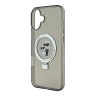 Karl Lagerfeld для iPhone 16 чехол PC/TPU + Ring stand NFT Karl & Choupette Hard Black (MagSafe)