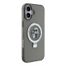 Karl Lagerfeld для iPhone 16 чехол PC/TPU + Ring stand NFT Karl & Choupette Hard Black (MagSafe)