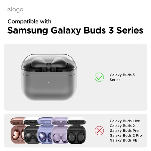 Elago для Galaxy Buds 3/3 Pro чехол Silicone DUO Hang case Clear/Lovely Pink