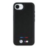 BMW для iPhone 16e чехол M-Collection PU Perforated Tricolor Metal logo Hard Black (MagSafe)